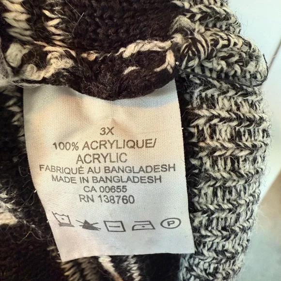 Size 3X Cozy Gray and Black Knit Cardigan from Pennington’s - Picture 6 of 6